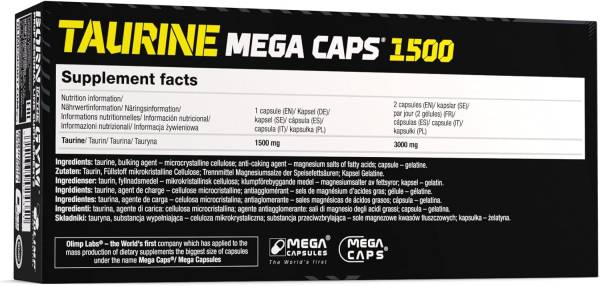 Taurine Mega Caps 1500 