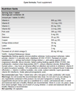 fa nutrition eyes formula  tabl